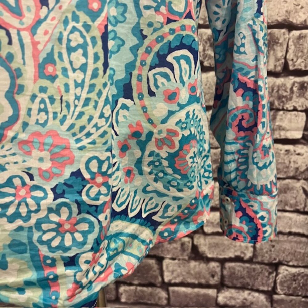 Talbots Multicolored Button Down Long Sleeve Blou… - image 7